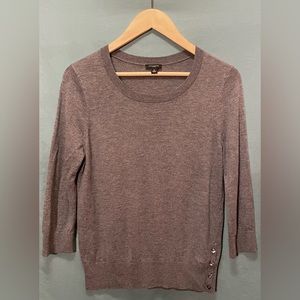 Ann Taylor Gray Lightweight Long Sleeve Sweater- Medium